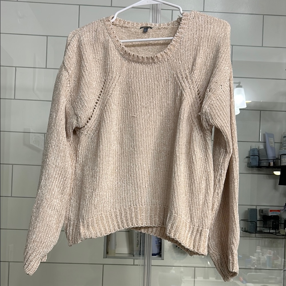 Charlotte Russe Cream Crew Neck Sweater